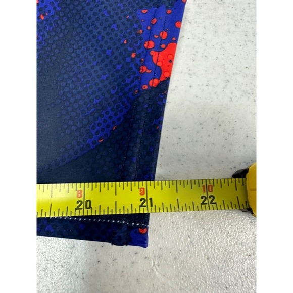 Athleta sonar mesh crop leggings red blue print womens S Capri Athletic A28 + - Picture 7 of 7